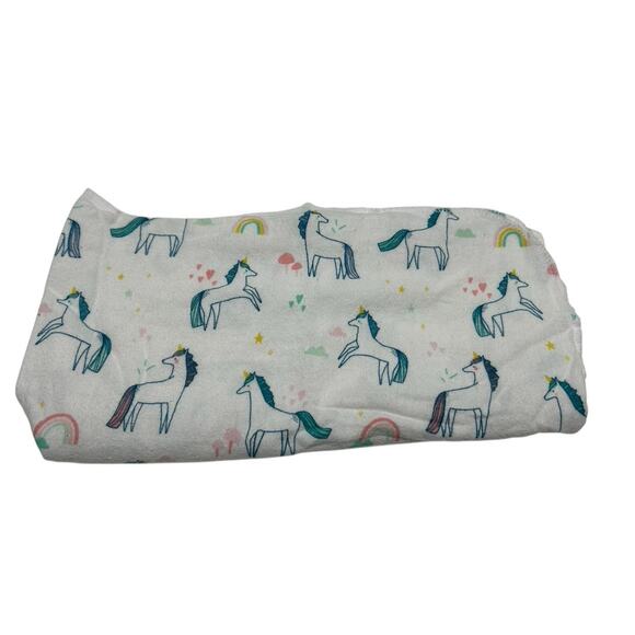 Cloud Island Unicorn Rainbow Flannel Receiving Blanket - Picture 1 of 5